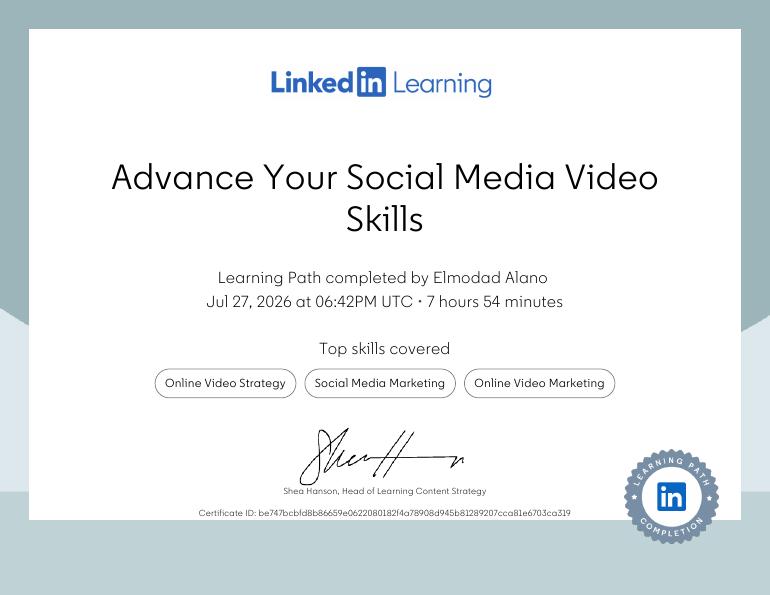 Advance Your Social Media Video Skills (Path)