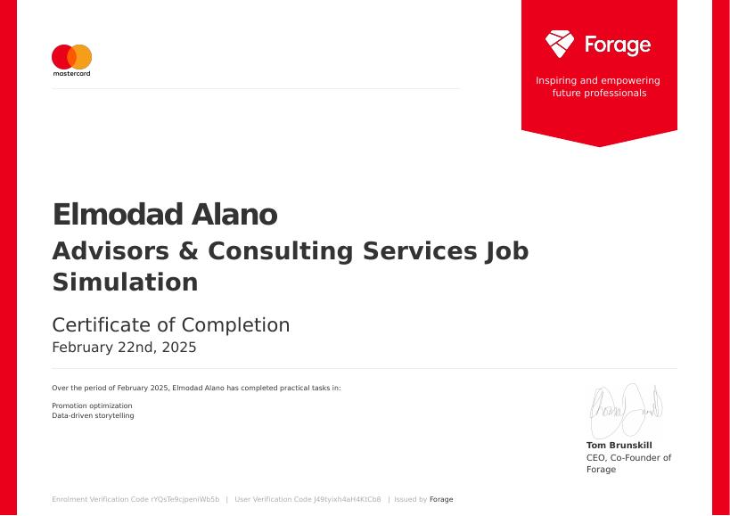 Advisors & Consulting Job Simulation