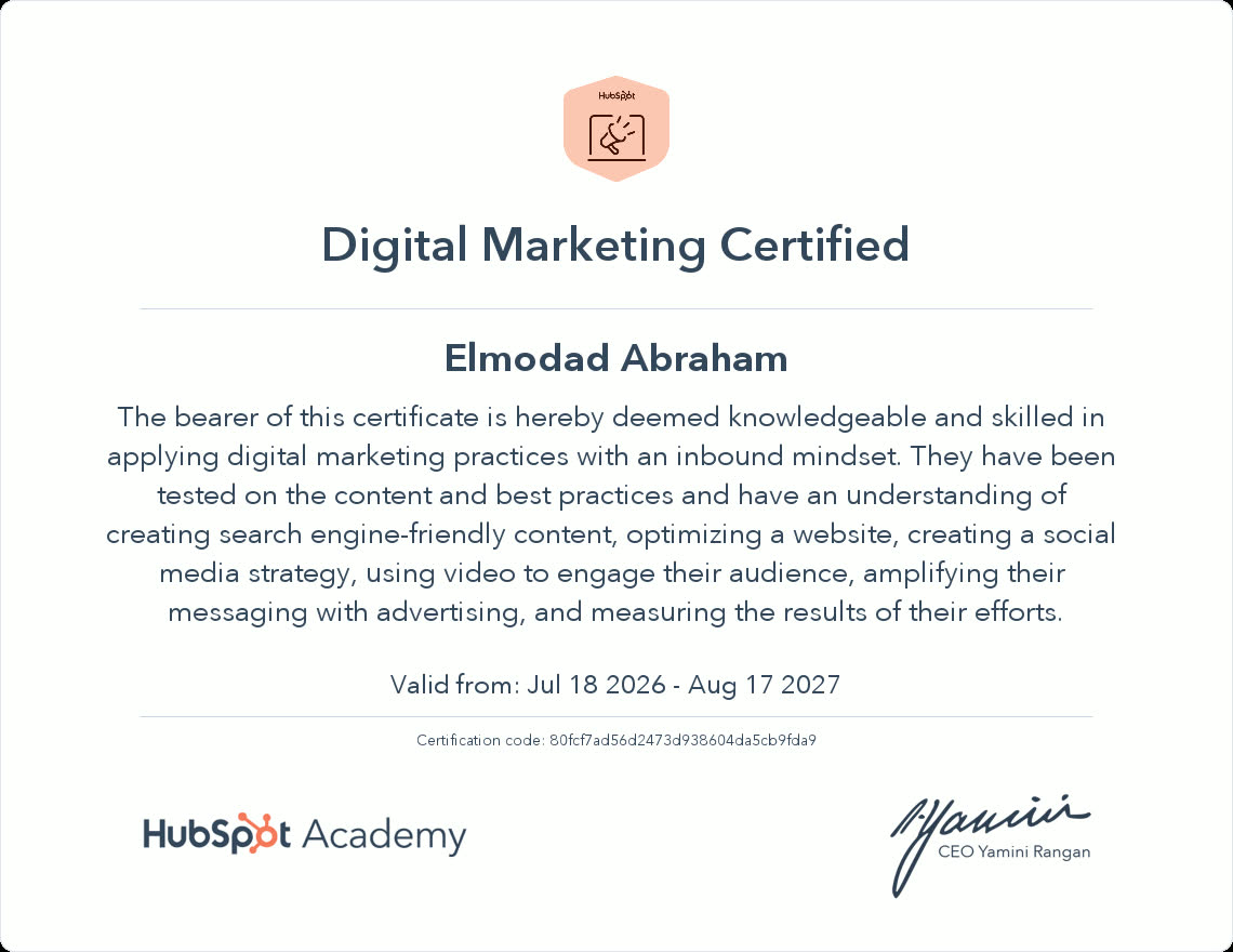 Digital Marketing Certified